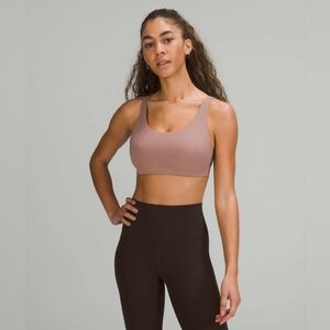 Lululemon In Alignment Straight-Strap Bra Light Support C/D Cup Twilight Rose 12